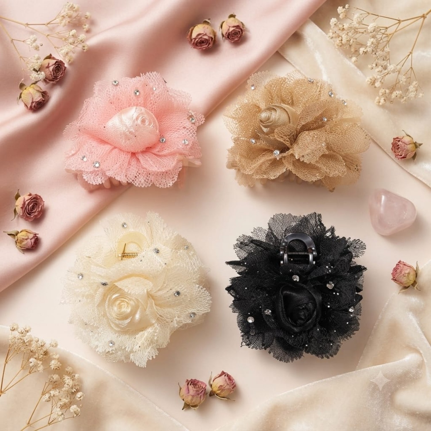 Fashion Alley Flower design Hair Claw for women Pack Of 12