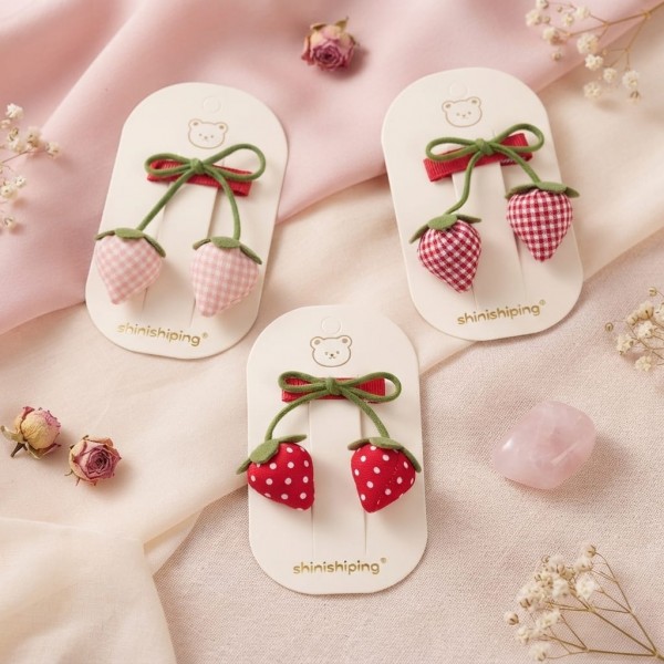 Fashion Alley Strawberry design Hair Pins for women Pack Of 12