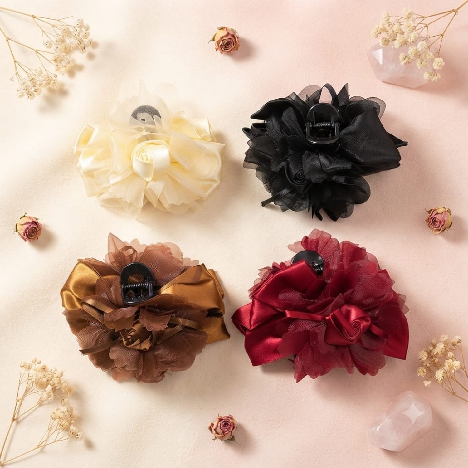 Fashion Alley Flower design Hair Claw for women Pack Of 12 Fashion Alley Flower design Hair Claw for women Pack Of 12