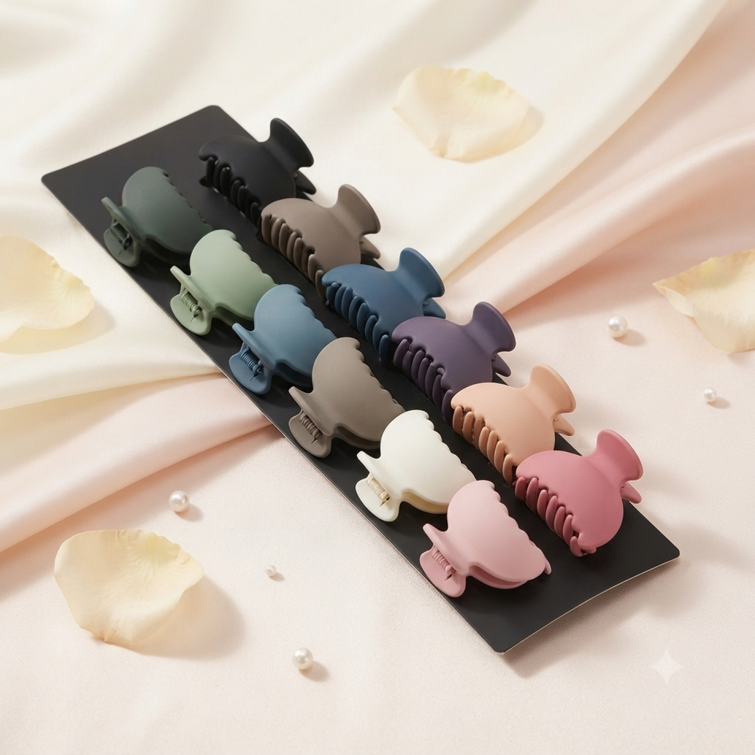 Fashion Alley 5CM Matte Hair Claw For Women Pack Of 12