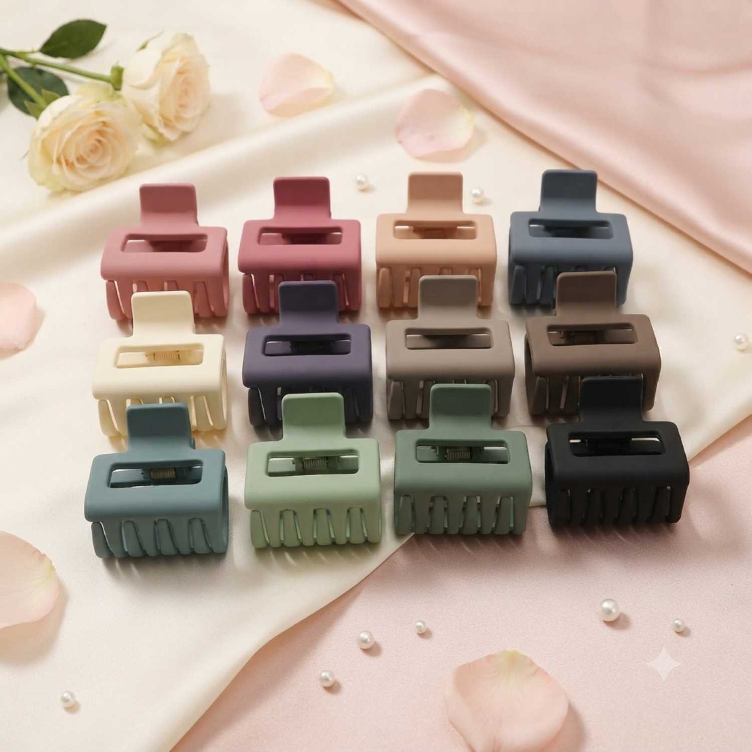 Fashion Alley 4CM Matte Hair Claw For Women Pack Of 12 Fashion Alley 4CM Matte Hair Claw For Women Pack Of 12