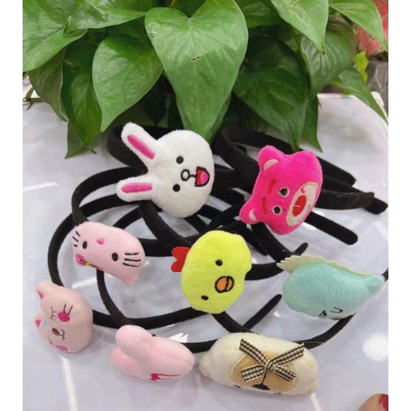 Fashion Alley Soft Trendy Multi Color Teddy Bear Head Band  ( pack of 12 )