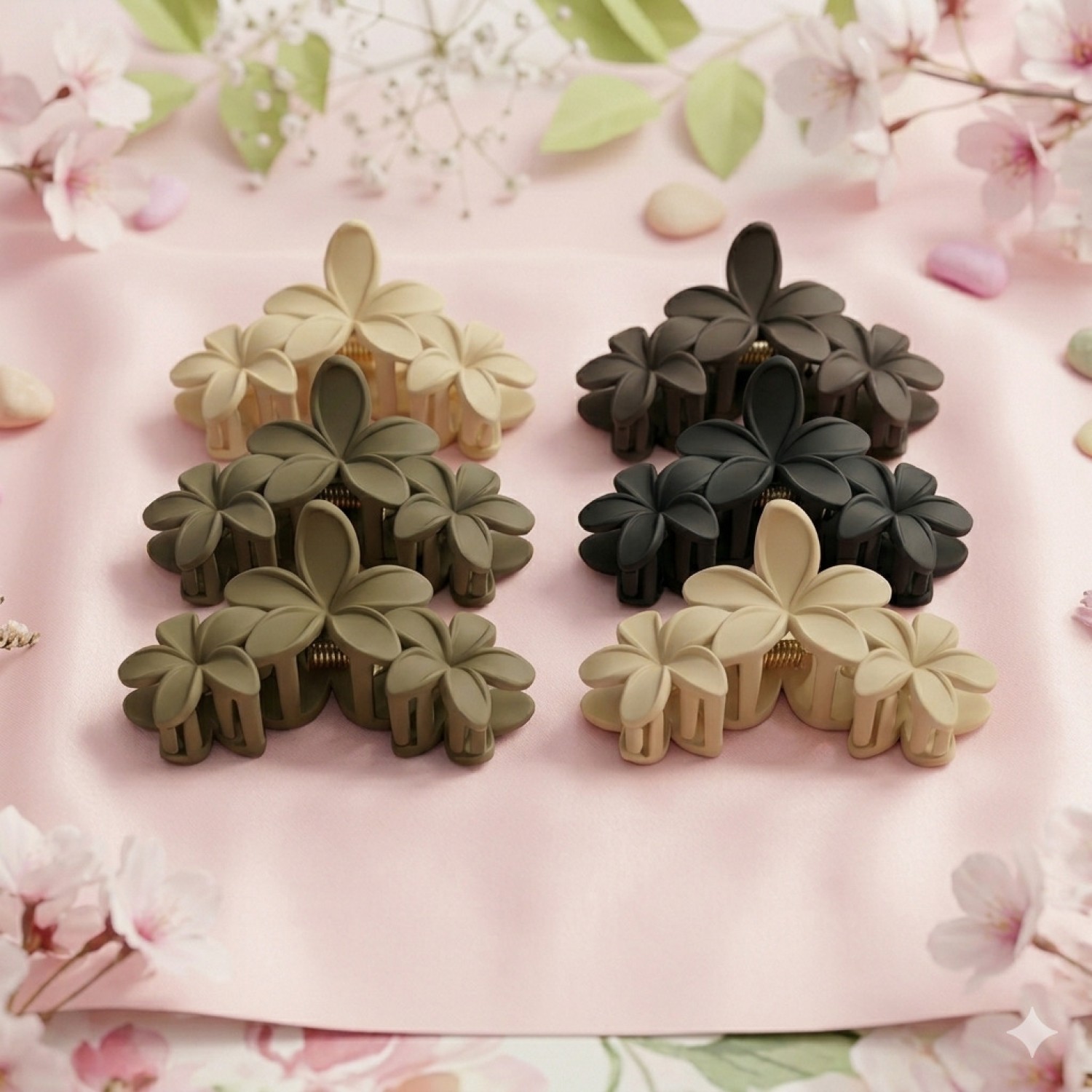 Fashion Alley 12 CM Matt Hair Claw For Women Pack Of 12