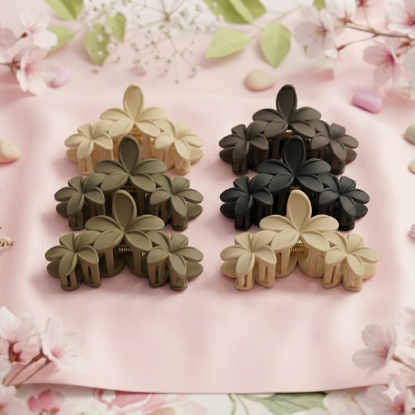 Fashion Alley 12 CM Matt Hair Claw For Women Pack Of 12