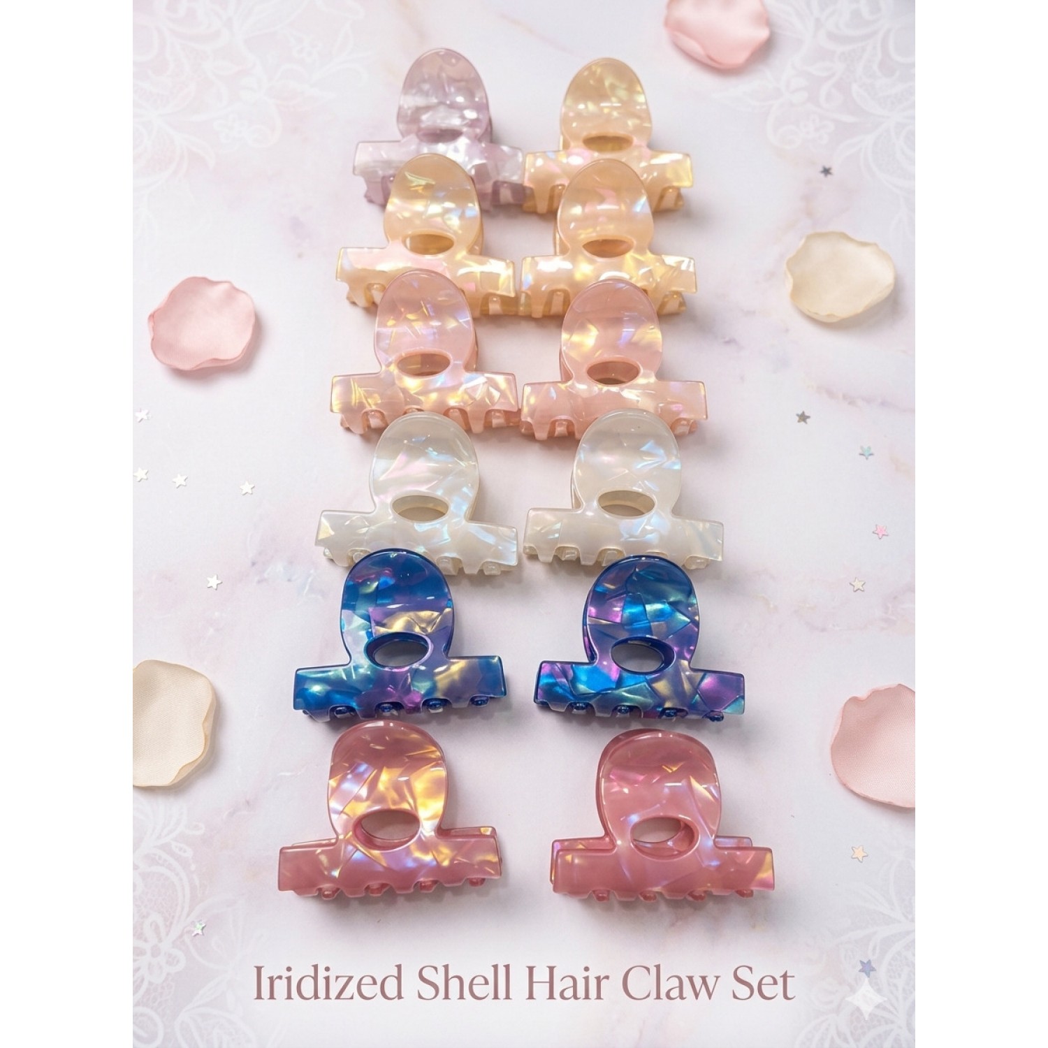 Fashion Alley 4 Cm Hair Claw For Women Pack Of 12 Pc