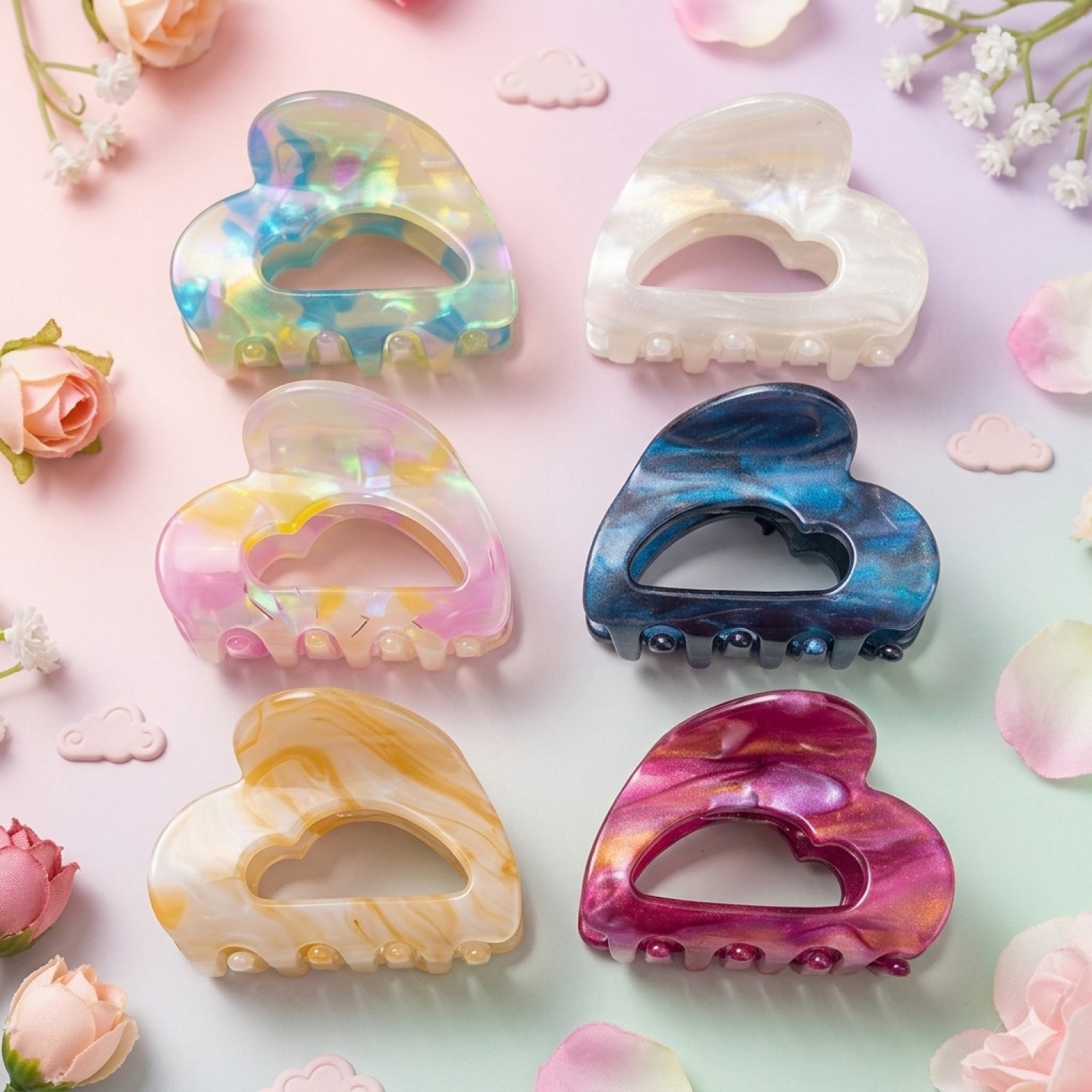 Fashion Alley 4 Cm Hair Claw For Women Pack Of 12 Pc
