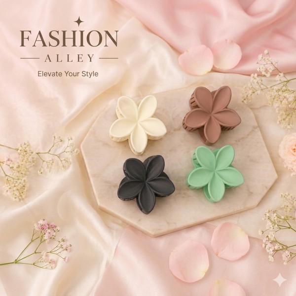 Fashion Alley Hair 7 Cm Matt Hair Claw For Women Pack Of 12