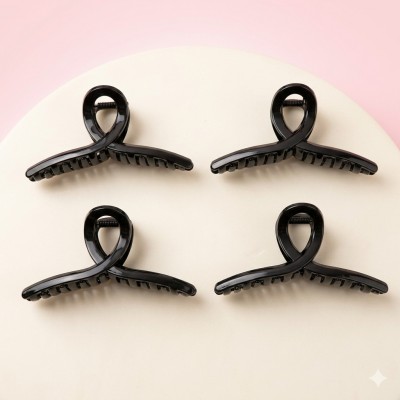 Bofeini 9Cm shine black Hair Claw For Women Pack Of 12