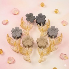 Fashion Alley 7-9 Cm Tulip Matt Hair Claw For Women Pack Of 12 Pc