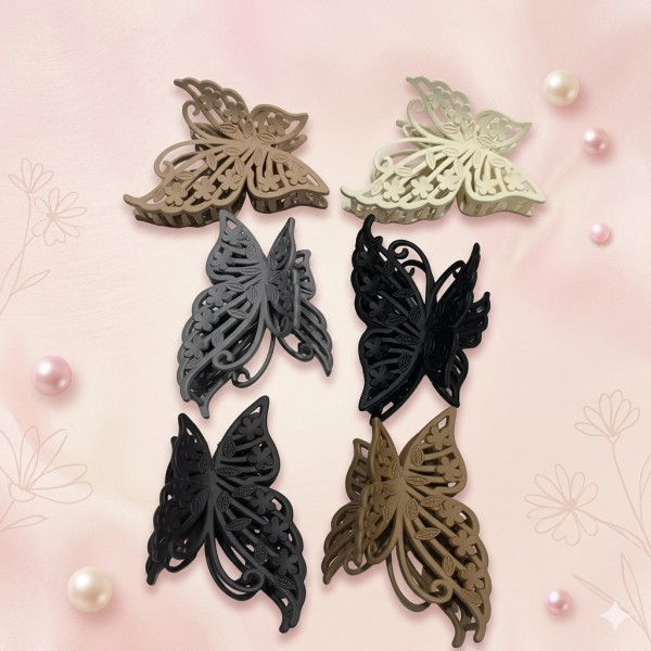 Fashion Alley butterfly Matt 11cm Hair Claw ( Pack of 12 )