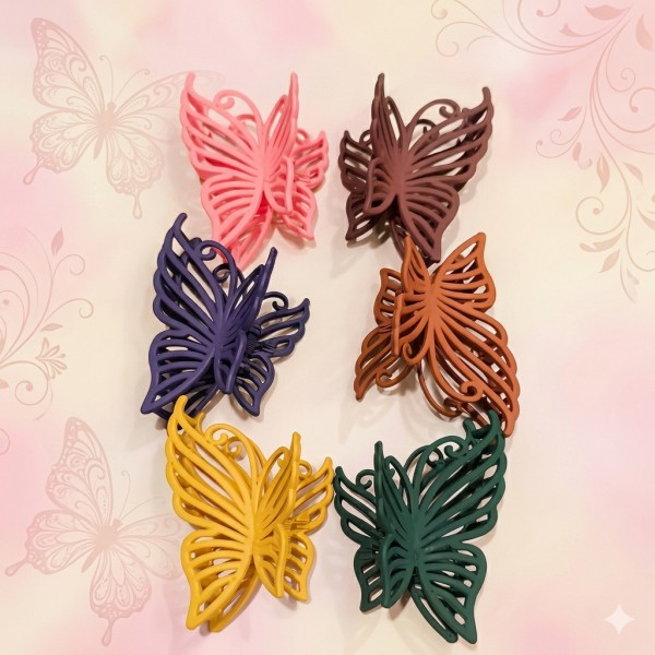 Fashion Alley butterfly Matt 11cm Hair Claw ( Pack of 12 )