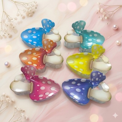 Fashion Alley 9 Cm Mushroom Design Hair Claw For Women Pack Of 12 Pc