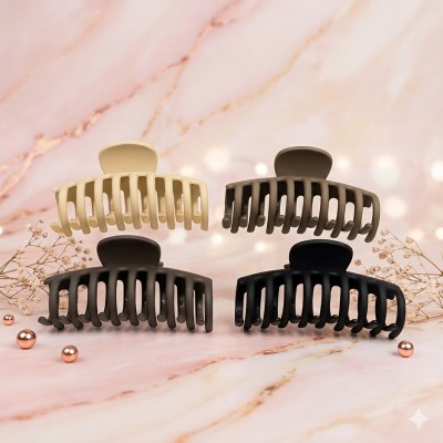 Fashion Alley 8.5Cm Matt Hair Claw For Women Pack Of 12