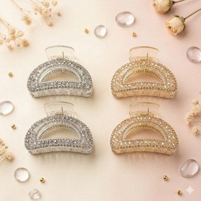 Fashion Alley 7.5 Cm Hair Claw For Women Pack Of 12