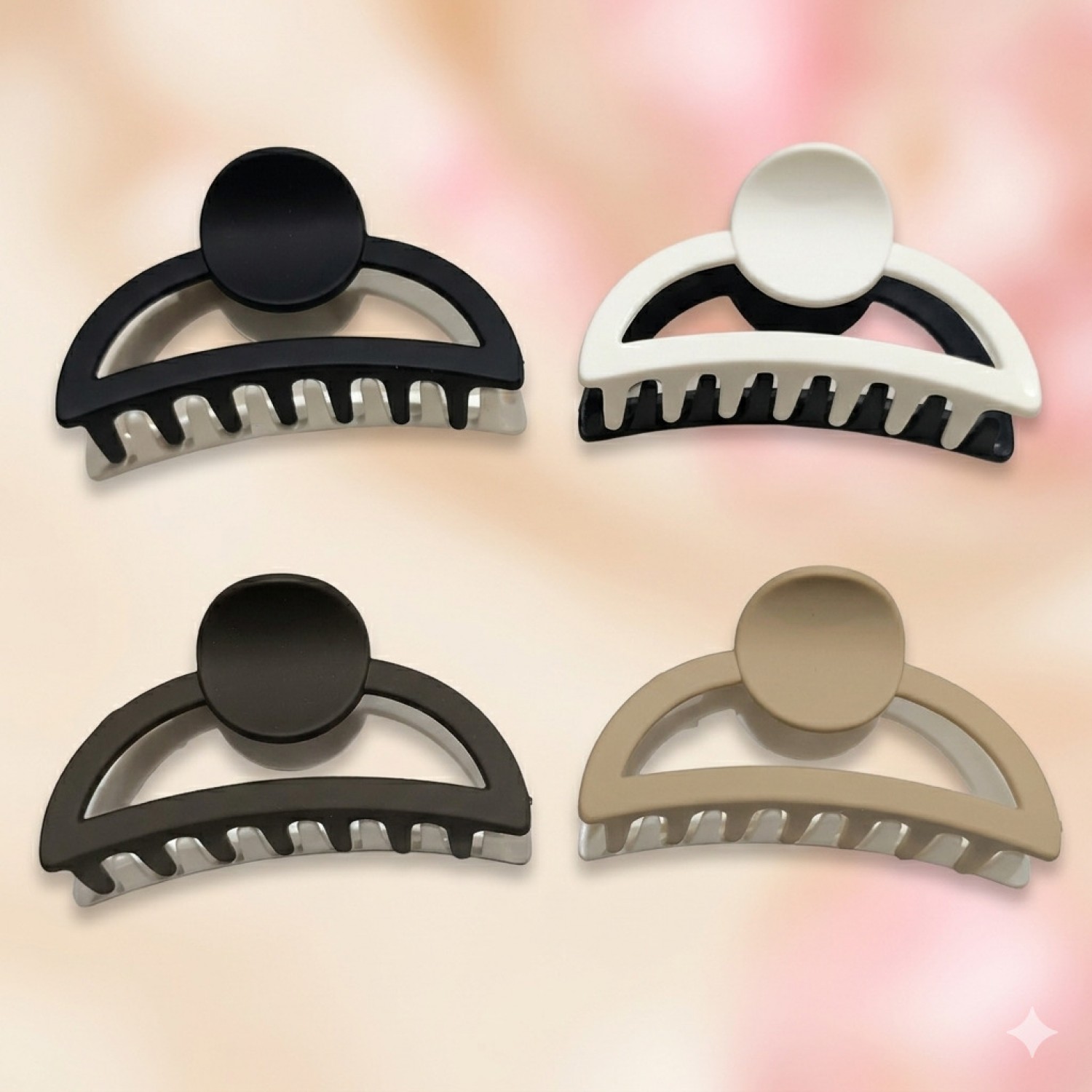Fashion Alley 9Cm Matt Hair Claw For Women Pack Of 12