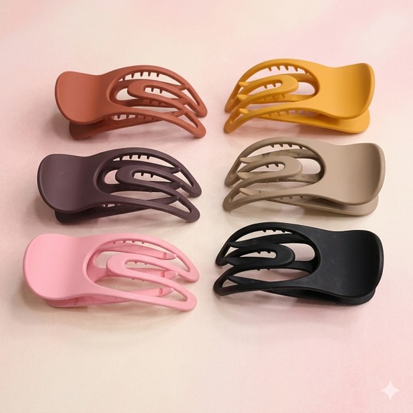 Fashion Alley 10 Cm Matt Hair Claw For Women [Pack Of 12]