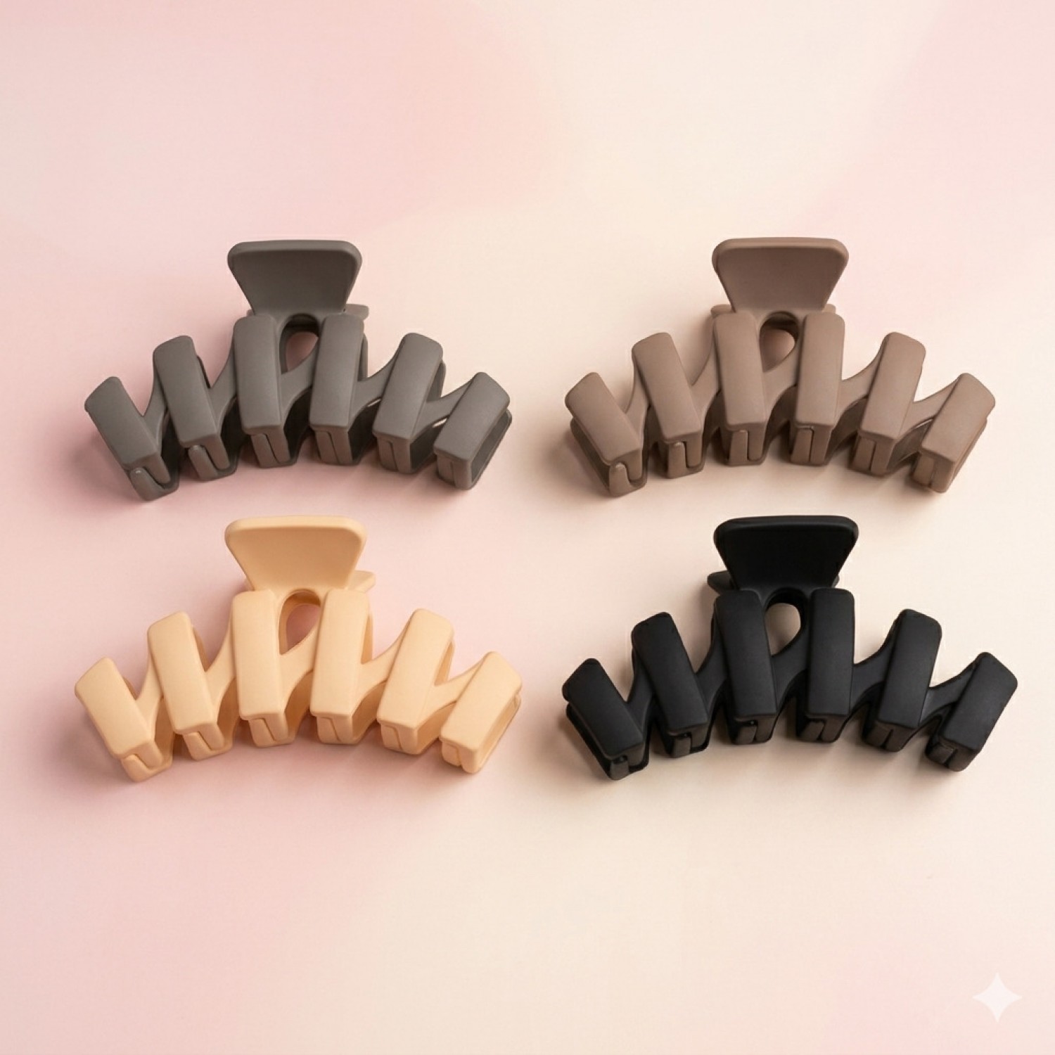 Fashion Alley 10 CM Matt Hair Claw For Women [Pack Of 12]