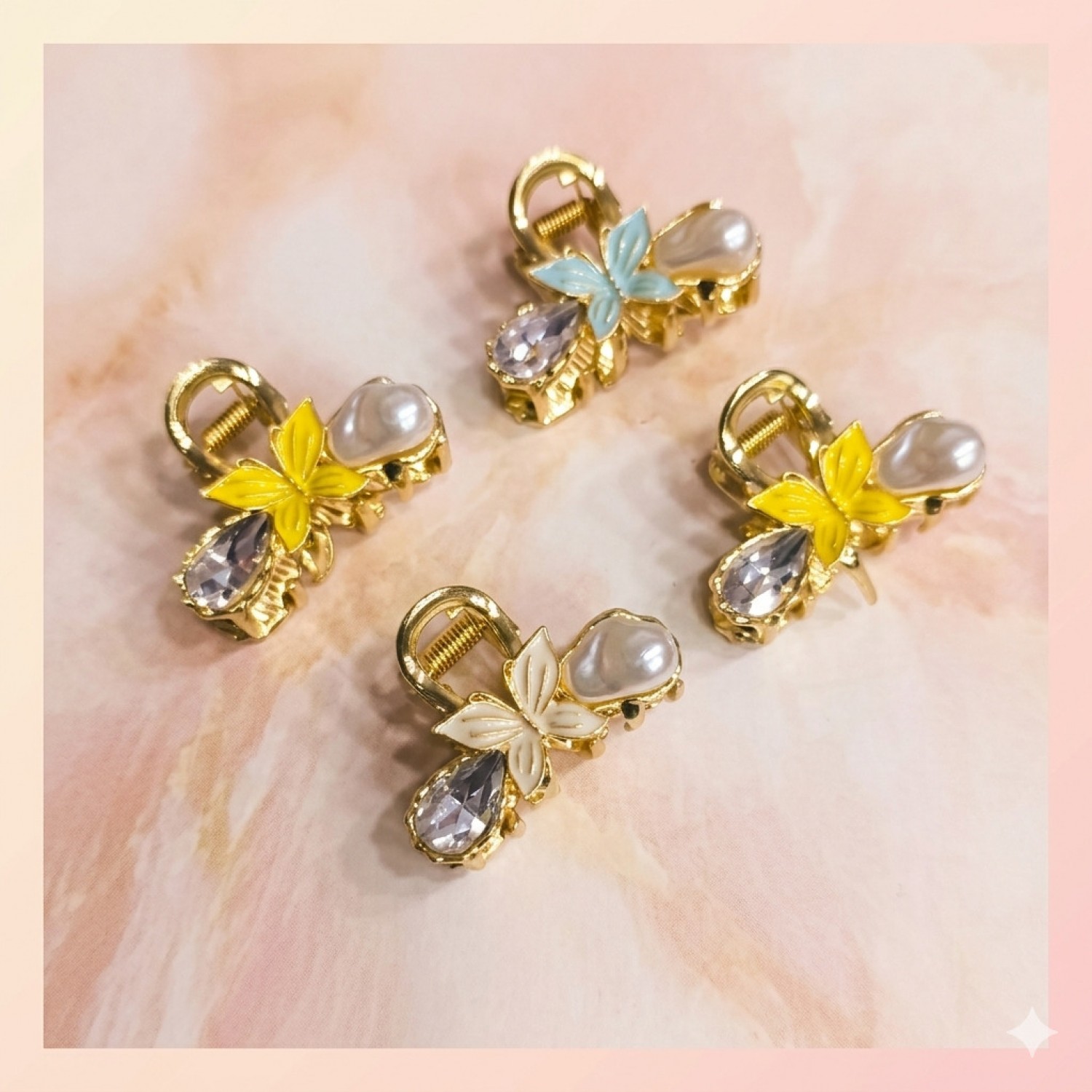 Fashion Alley 4.5 CM Mini Metal Hair Claw For Women Pack Of 12