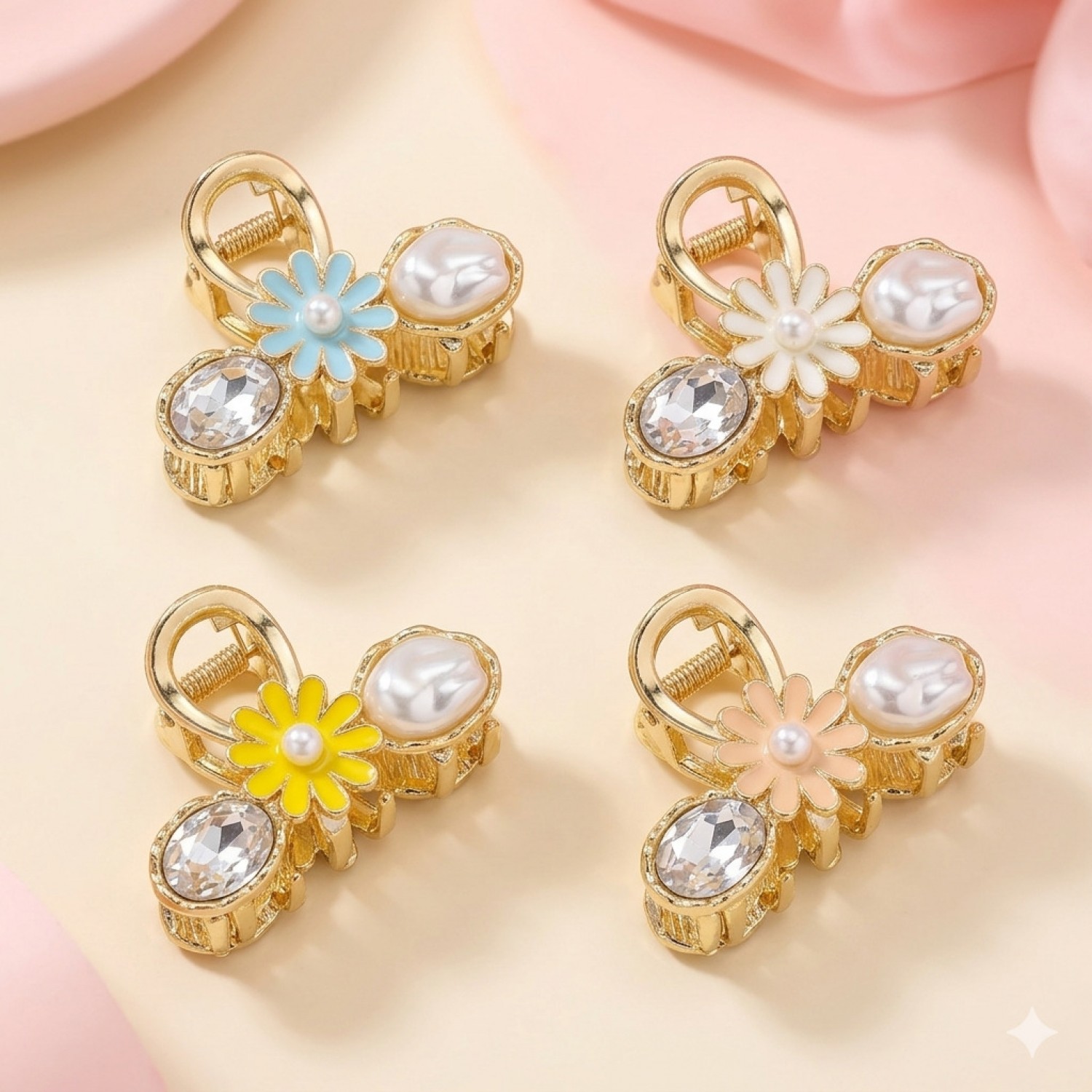 Fashion Alley 4.5 CM Mini Metal Hair Claw For Women Pack Of 12