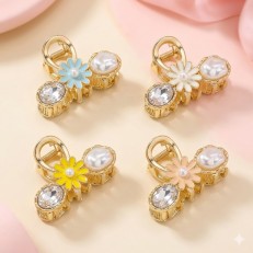 Fashion Alley 4.5 CM Mini Metal Hair Claw For Women Pack Of 12