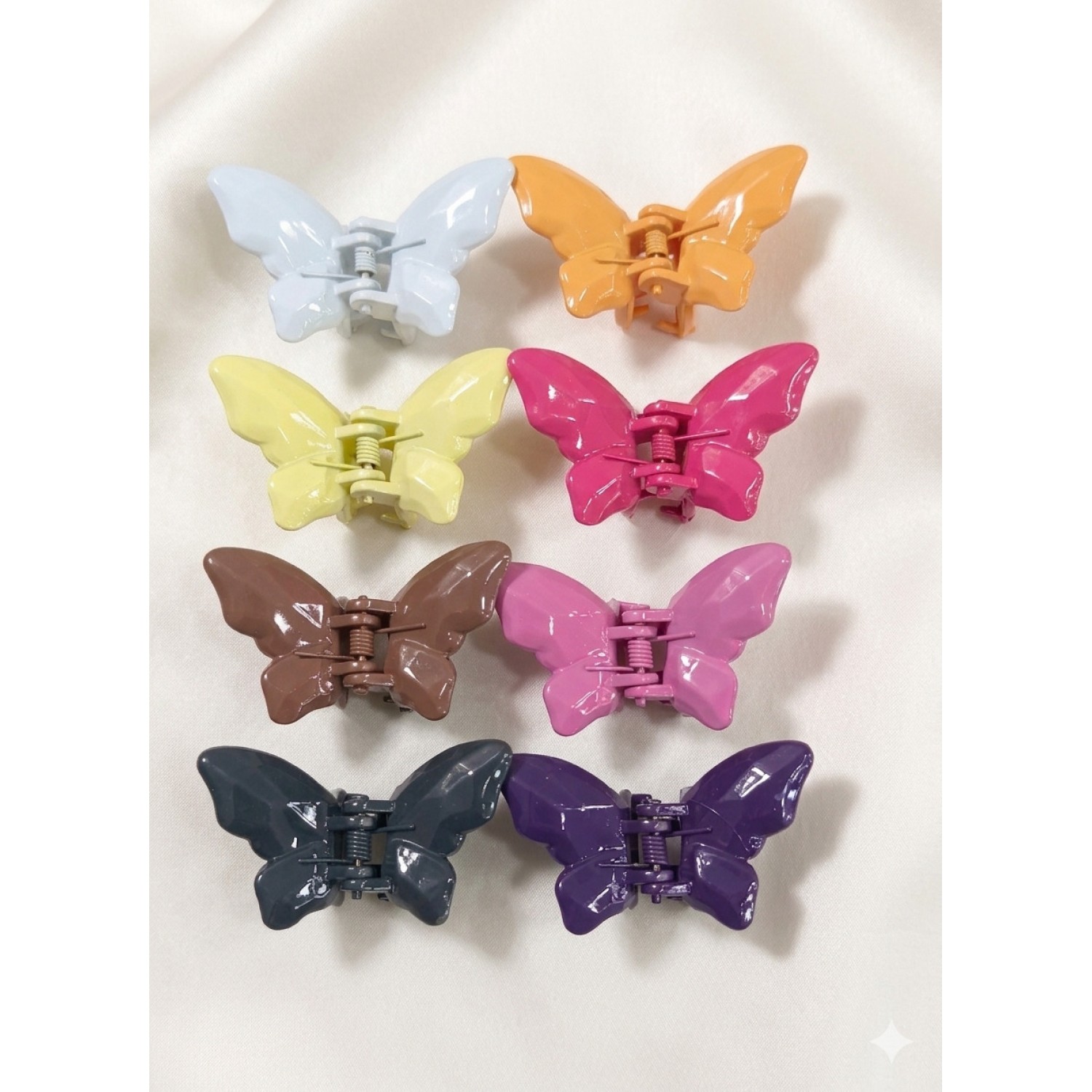 Fashion Alley 5 CM Matte Butterfly Hair Claw For Kids Pack Of 96