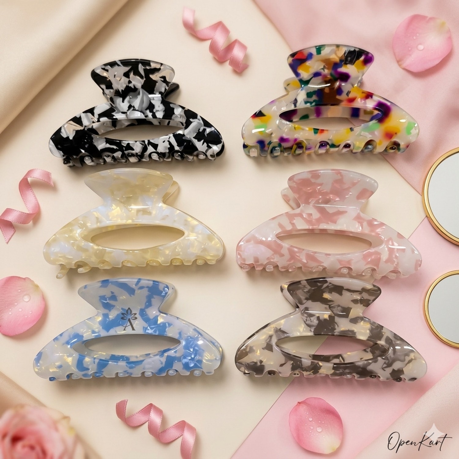 Fashion Alley 9 CM Hair Claw For Women Pack Of 12