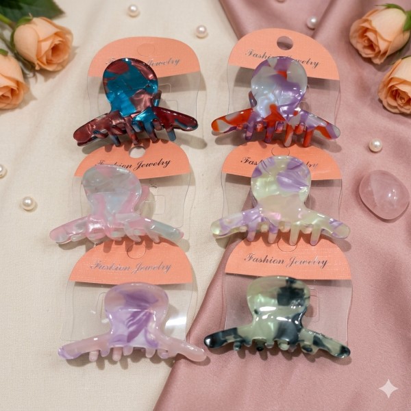 Fashion Alley 6.5cm Hair Claw For Women [Pack Of 12] 