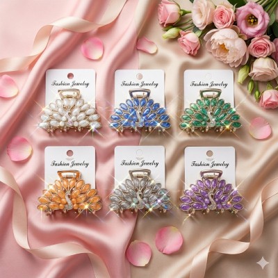 Fashion Alley 4.5 CM Mini Metal Hair Claw For Women [Pack Of 12]