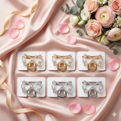 Fashion Alley 4.5 Cm Metal Stone Hair Band For Women Pack Of 12 Pc