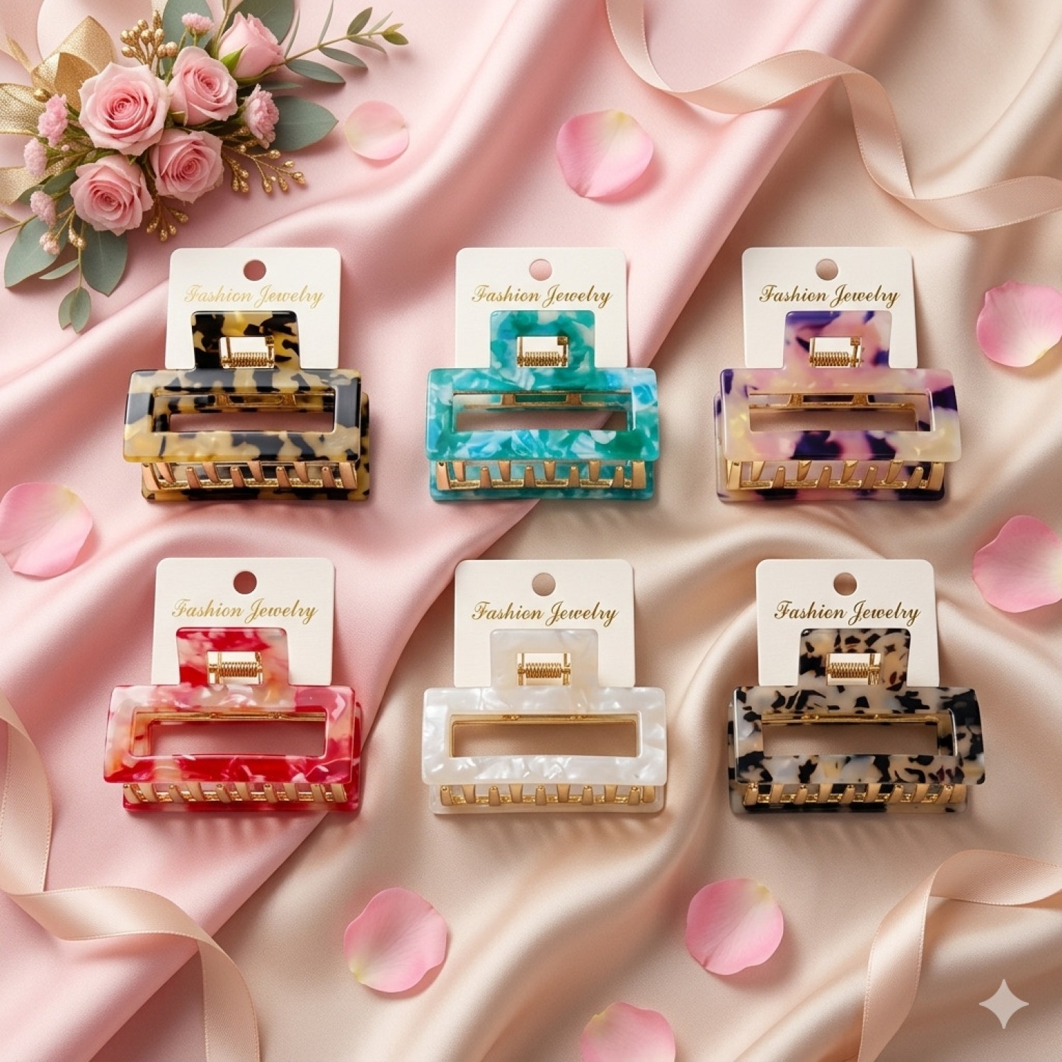 Fashion Alley 4 Cm Hair Claw For Women Pack Of 12 Pc