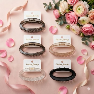 Fashion Alley 9 CM Shine Hair Claw For Women Pack Of 12