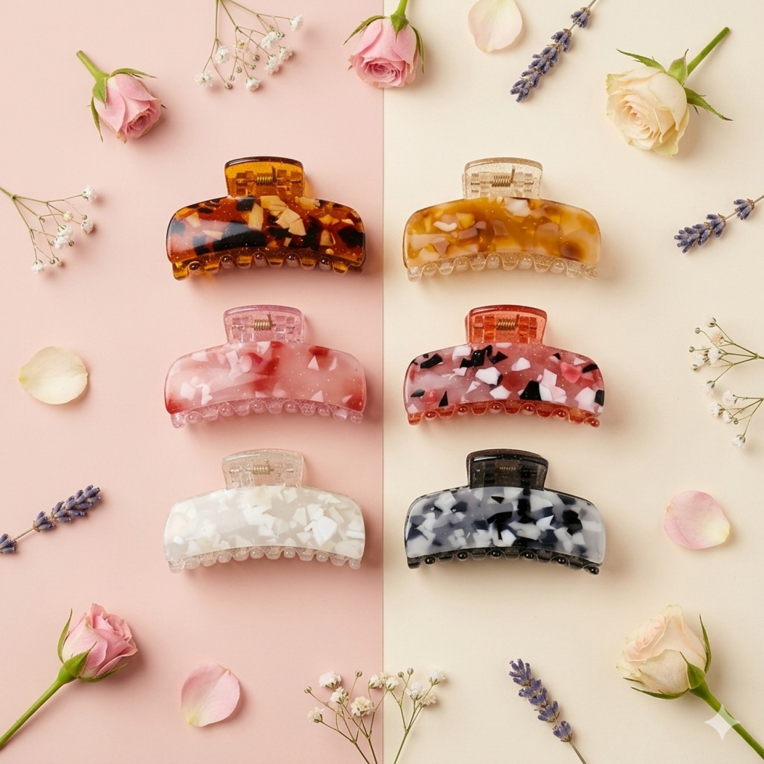 Fashion Alley 5.5 Cm Hair Claw For Women Pack Of 12 Pc 