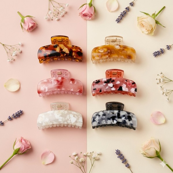 Fashion Alley 5.5 Cm Hair Claw For Women Pack Of 12 Pc 