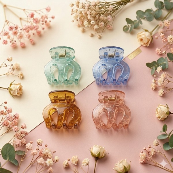 Fashion Alley 3Cm Mini Hair Claw For Kids Pack Of 12 Pc