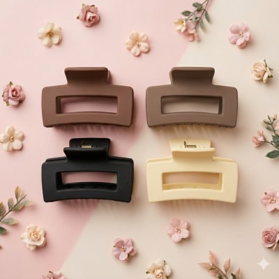 Fashion Alley 4 CM Mini Matt Hair Claw For Women [Pack Of 12]