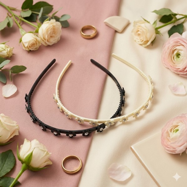 Fashion Alley Stone Hair Band For Women [Pack Of 12]