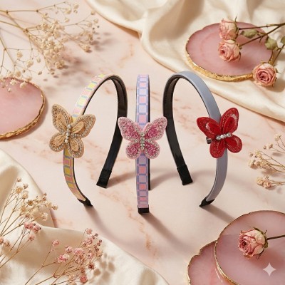 Fashion Alley butterfly design Hair Band For Women Pack Of 12 Pc