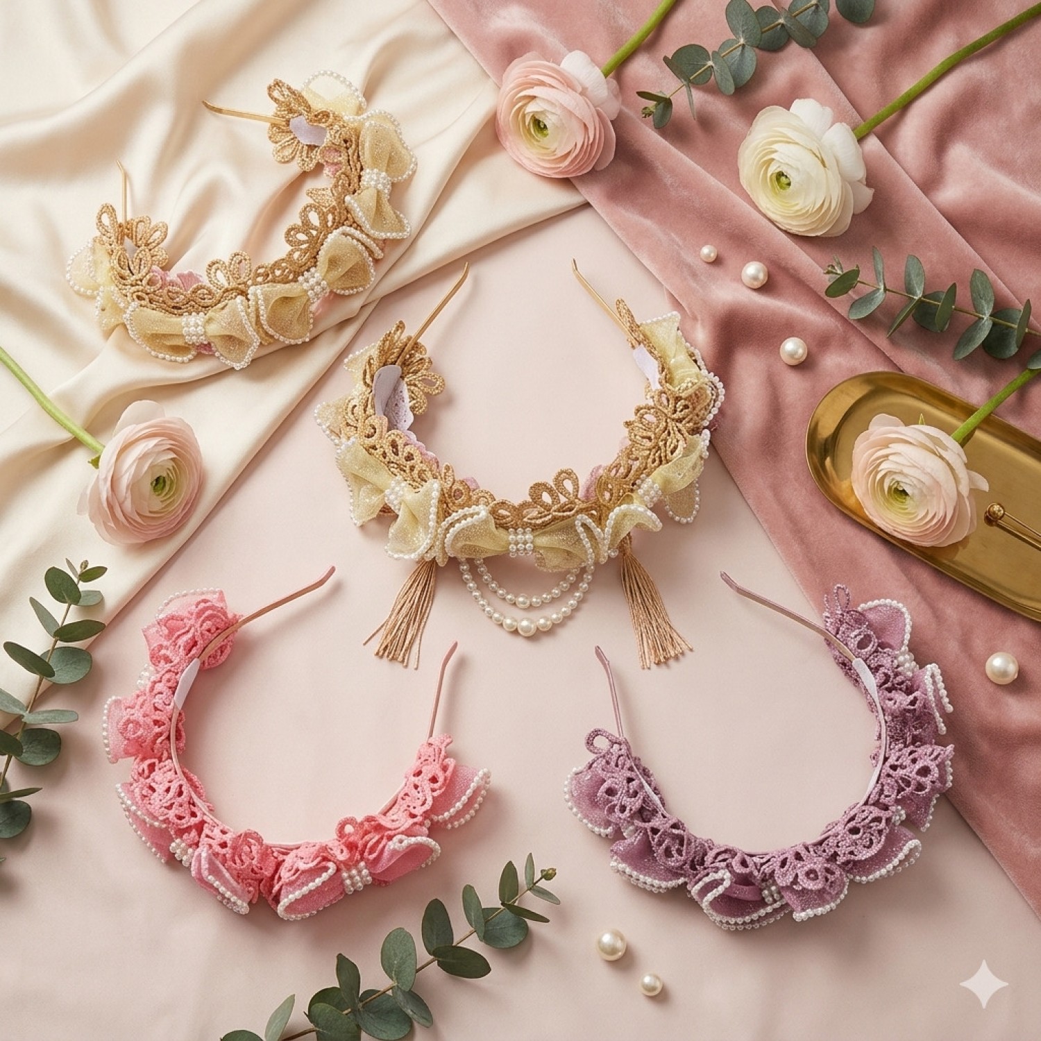 Fashion Alley Flower Hair Band Pack Of 12