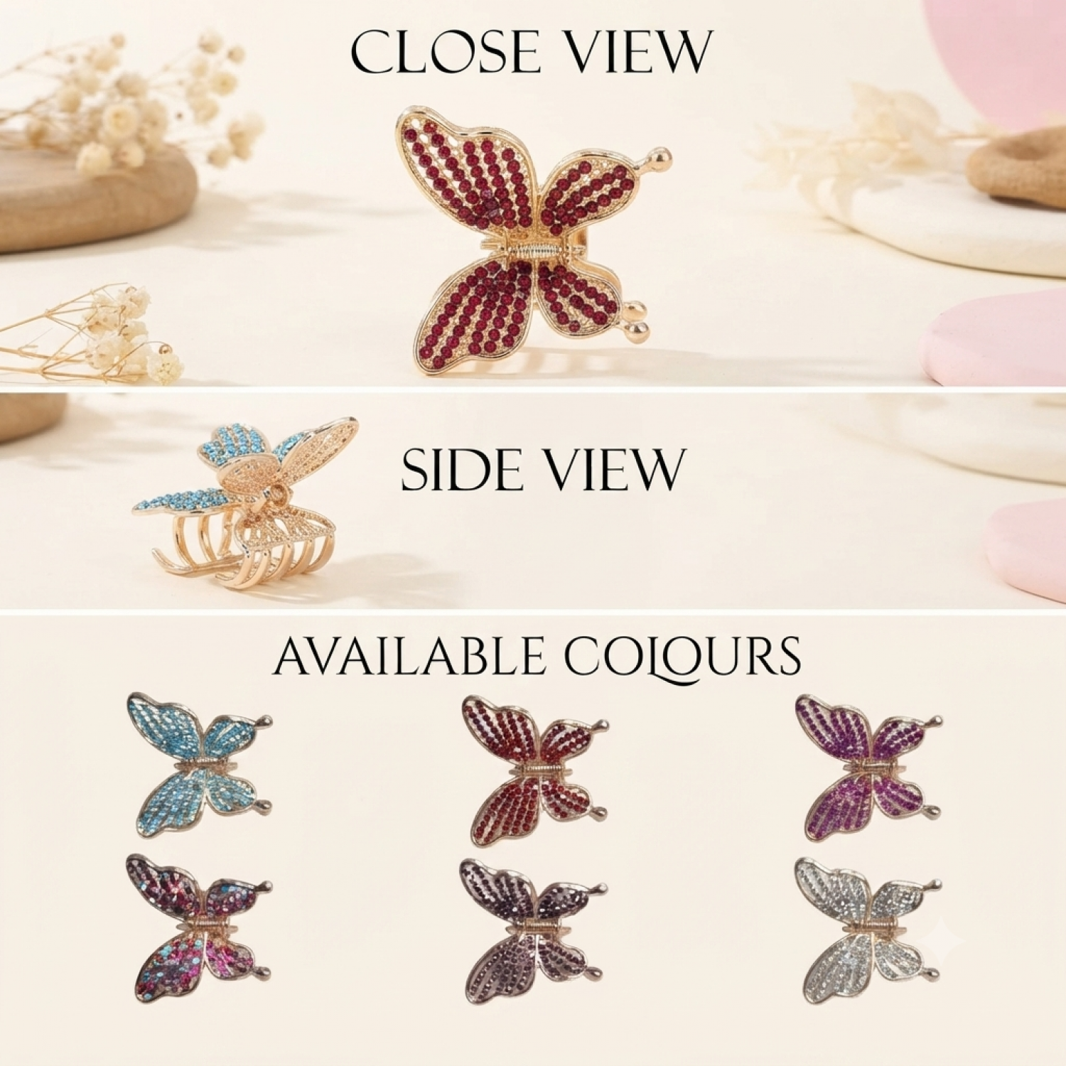 Fashion Alley 4Cm Hair Claw For Women Pack Of 12 Pc