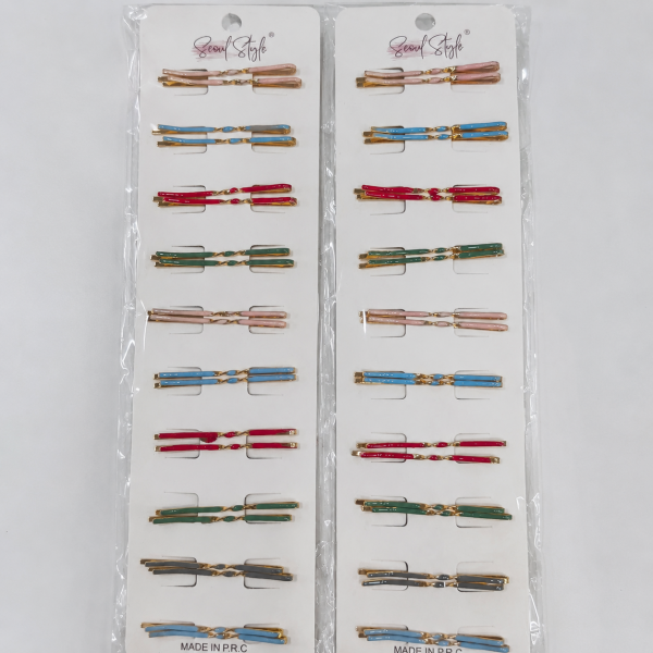 Fashion Alley Assorted Color shine Clip Card Pack Of 12 Cards Fashion Alley Assorted Color shine Clip Card Pack Of 12 Cards