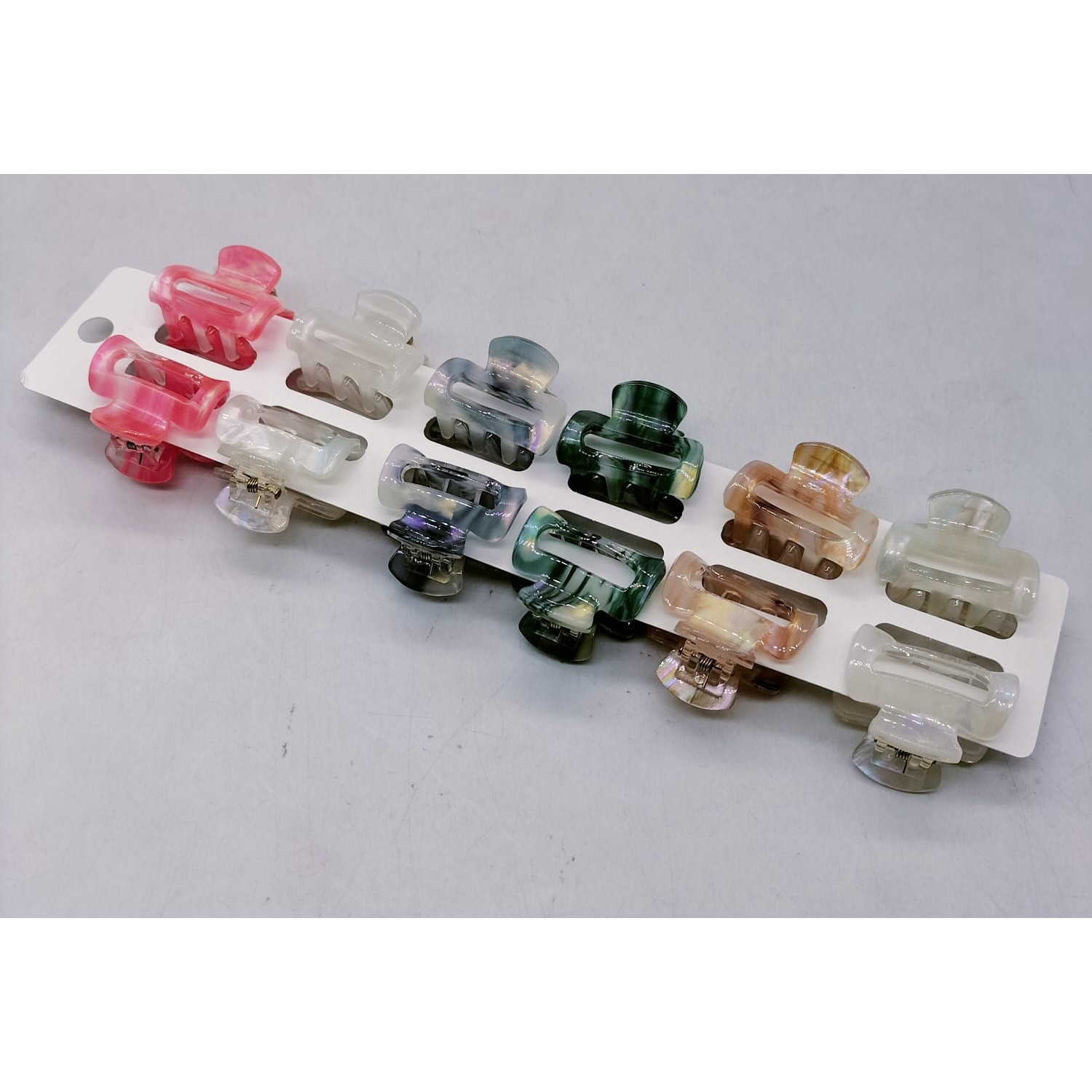 Fashion Alley 3 CM Mini Shine Hair Claw For Women [Pack Of 12]