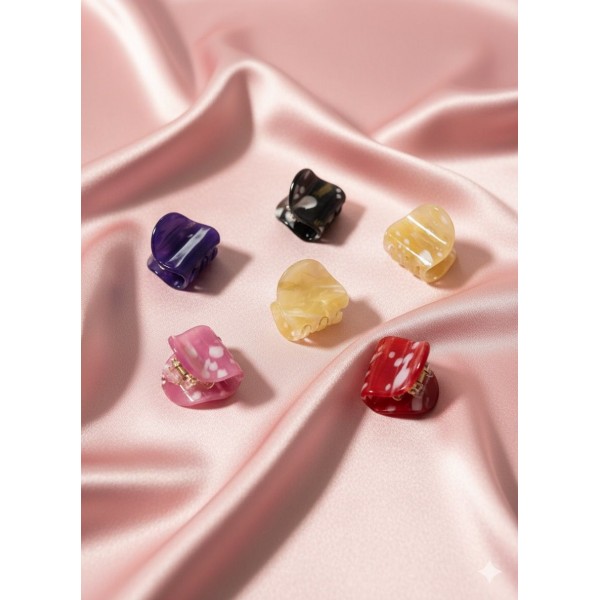 Fashion Alley 3.5 CM Mini Shine Hair Claw For Women Pack Of 12