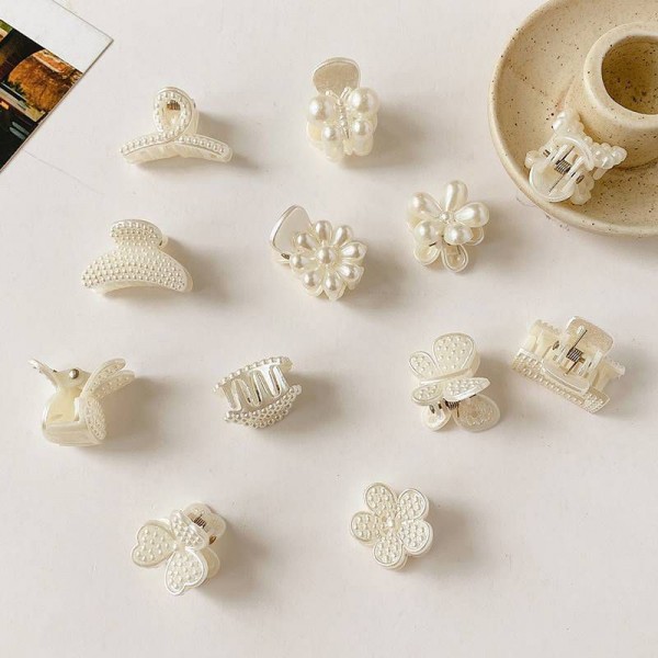 Fashion Alley Mix Design Kids Pearl Mini Hair Claw [Pack Of 72 Pc]