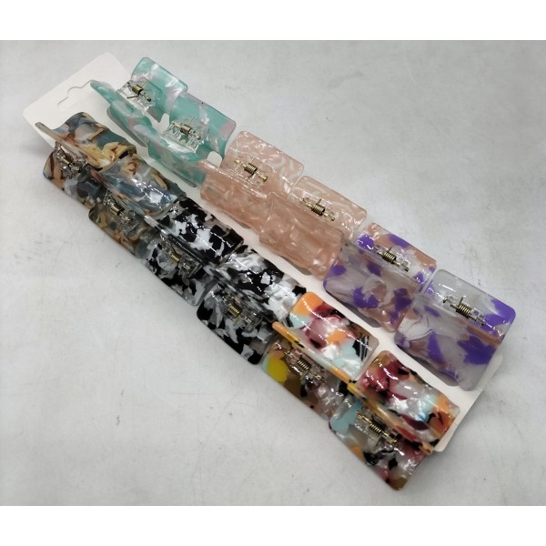 Fashion Alley 3 CM Mini Shine Hair Claw For Kids Pack Of 12