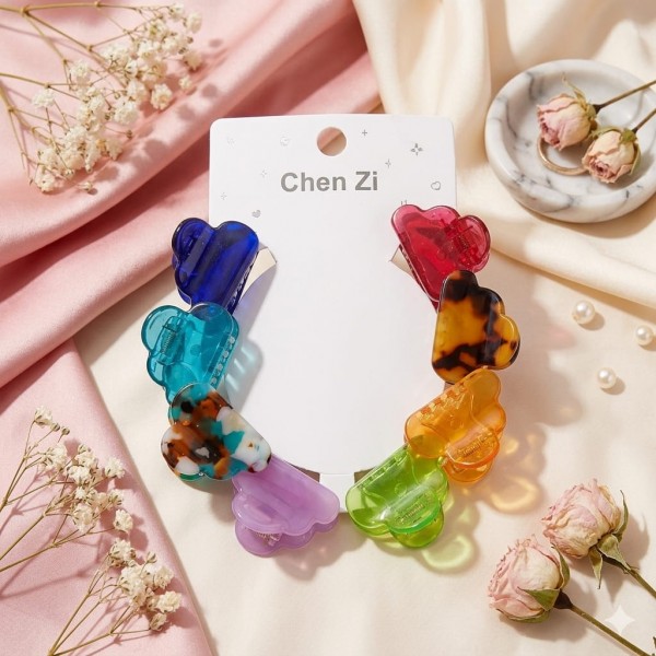 Fashion Alley 3 Cm Assorted Design Hair Claw For Kids  Pack Of 8 Pc