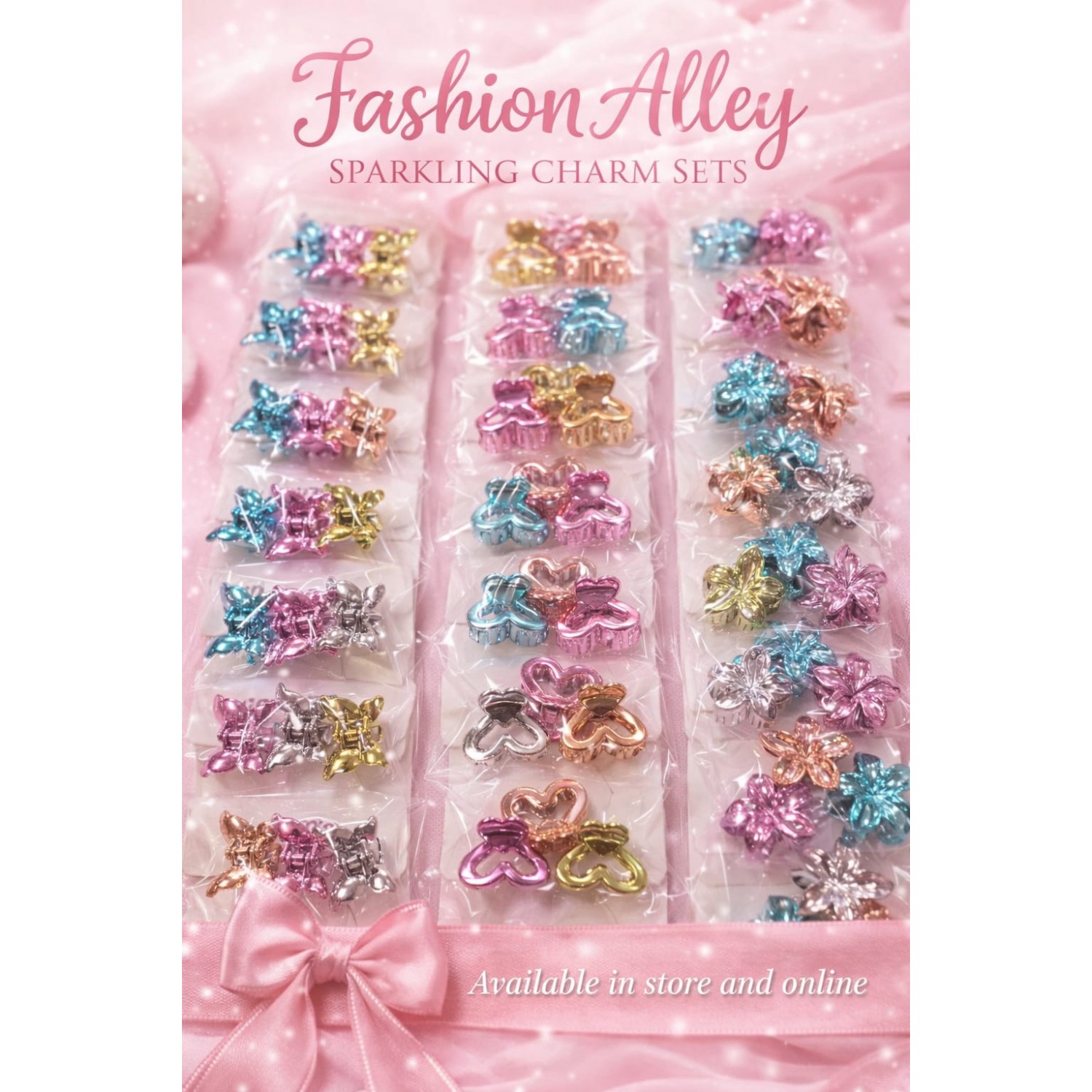 Fashion Alley 2 Cm Mini Kids Hair Claw Pack Of 30 Pc