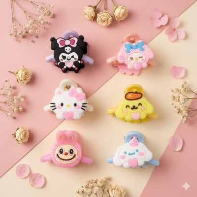 Fashion Alley 4.5 Cartoon Design Hair Claw For Kids Pack Of 12 Pc