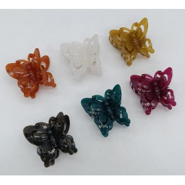 Fashion Alley 3.5 CM Butterfly Mini Hair Claw For Women [Pack Of 12]