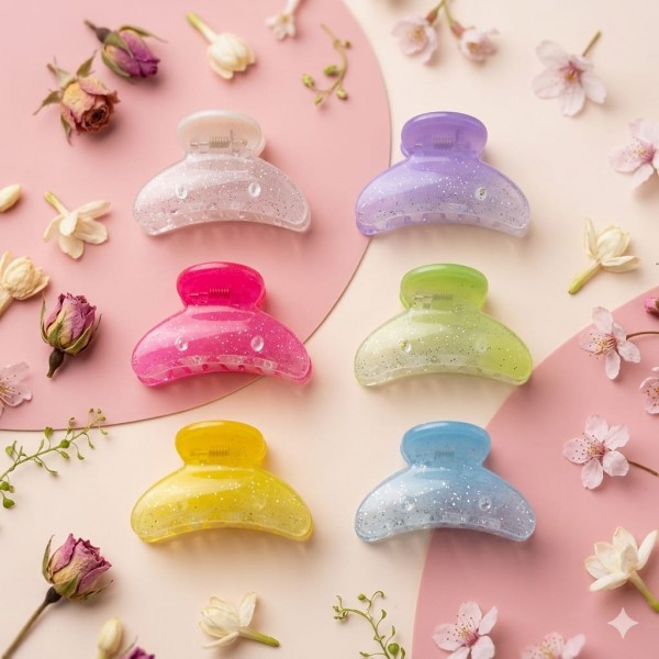 Fashion Alley 2 Cm Mini Kids Hair Claw Pack Of 12 Peace