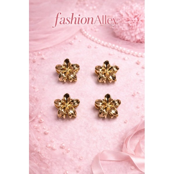 Fashion Alley Metal Golden Hair Claw ( Pack of 12 )